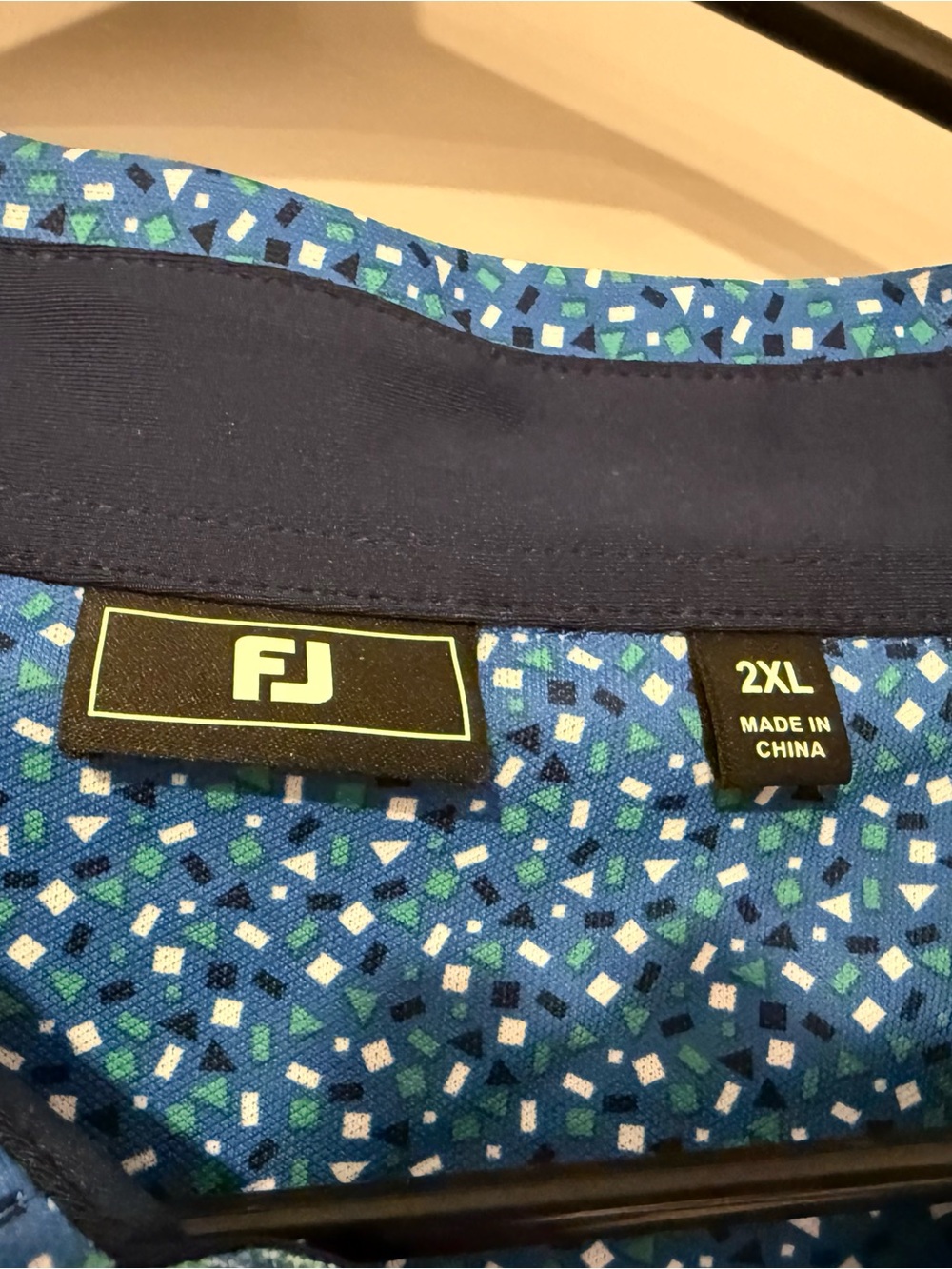 FootJoy Blue Micro-Pattern Golf Polo - Picture 5 of 5
